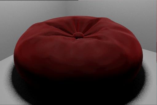 Dark velvet cushion, old rendering