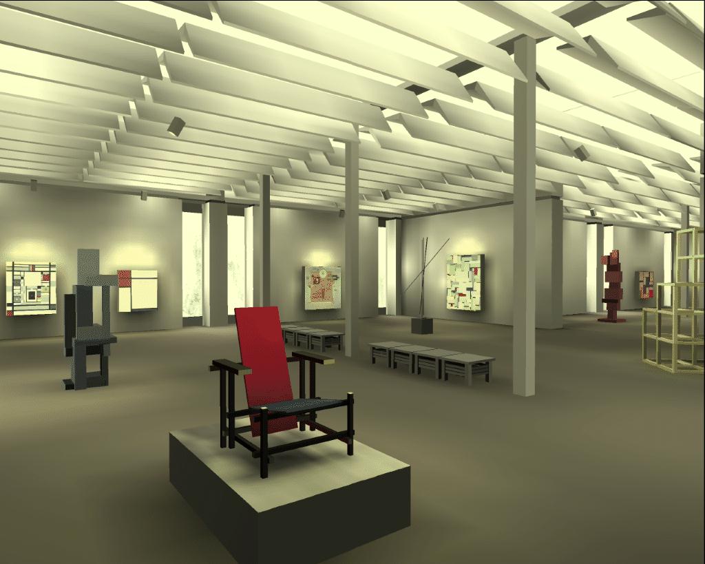 Museum simulation with progessive radiosity