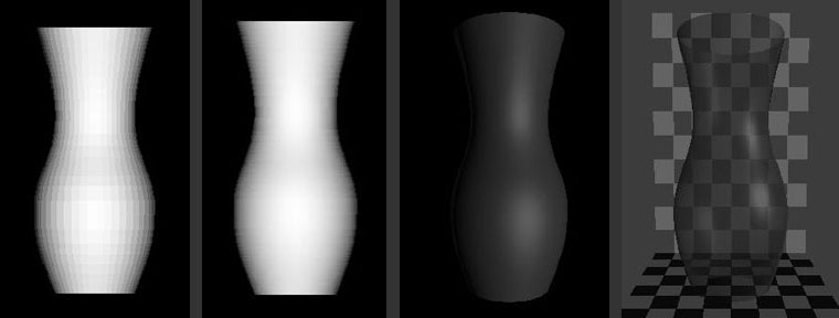 Shading and rendering of a vase