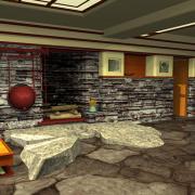 Fallingwater fireplace render