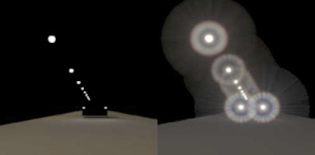 Night Driving Scene Without and With Glare
